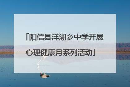 阳信县洋湖乡中学开展心理健康月系列活动