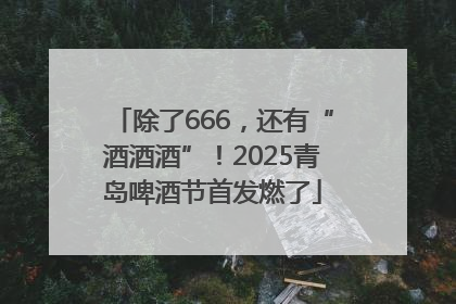 除了666，还有“酒酒酒”！2025青岛啤酒节首发燃了