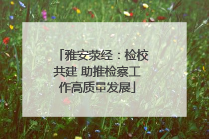 雅安荥经：检校共建 助推检察工作高质量发展
