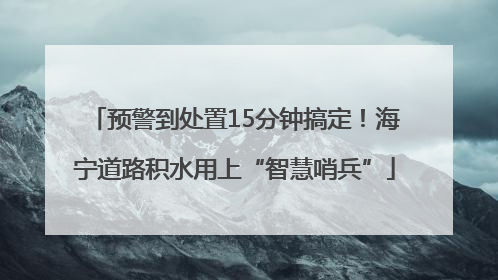 预警到处置15分钟搞定！海宁道路积水用上“智慧哨兵”