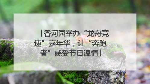 香河园举办“龙舟竞速”嘉年华，让“奔跑者”感受节日温情