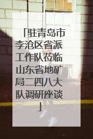 驻青岛市李沧区省派工作队莅临山东省地矿局二四八大队调研座谈