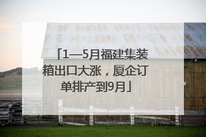 1—5月福建集装箱出口大涨，厦企订单排产到9月