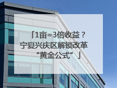 1亩=3倍收益？宁夏兴庆区解锁改革“黄金公式”