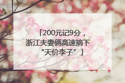 200元记9分，浙江夫妻俩高速摘下“天价李子”