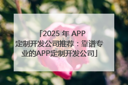 2025 年 APP 定制开发公司推荐：靠谱专业的APP定制开发公司