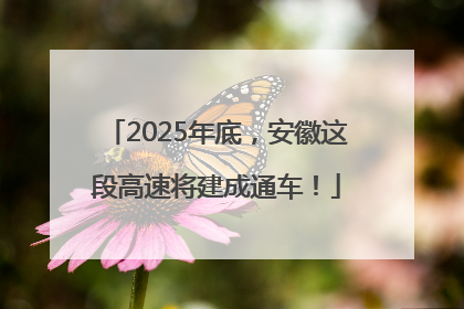 2025年底，安徽这段高速将建成通车！