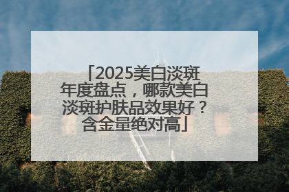 2025美白淡斑年度盘点，哪款美白淡斑护肤品效果好？含金量绝对高
