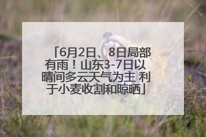6月2日、8日局部有雨！山东3-7日以晴间多云天气为主 利于小麦收割和晾晒