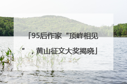 95后作家“顶峰相见”，黄山征文大奖揭晓