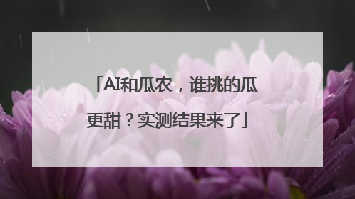 AI和瓜农，谁挑的瓜更甜？实测结果来了